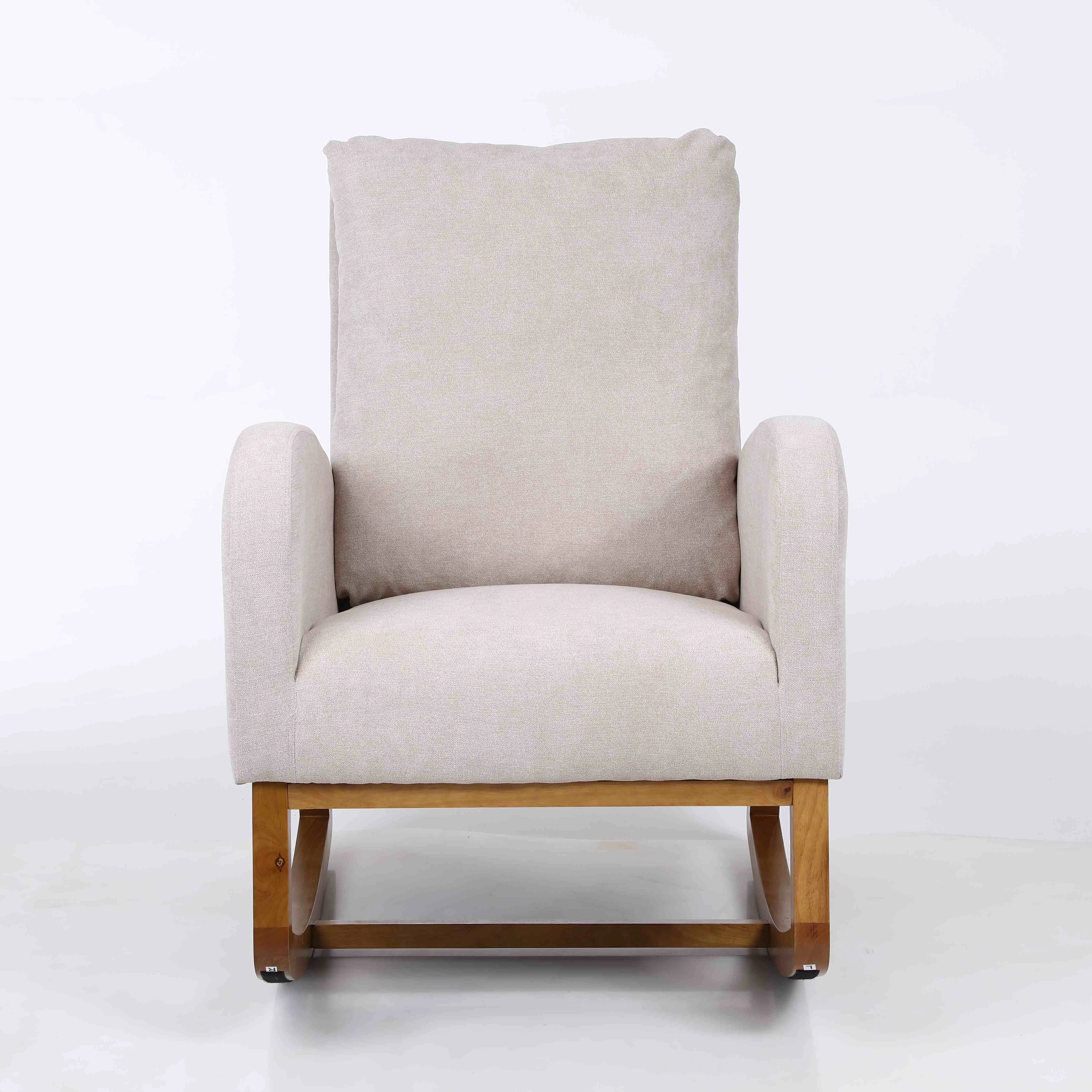 8008 ApartmentOffice  Hotel A living room Linen Deck Sleep Modern Rocking Chair US overseas warehouse shipment