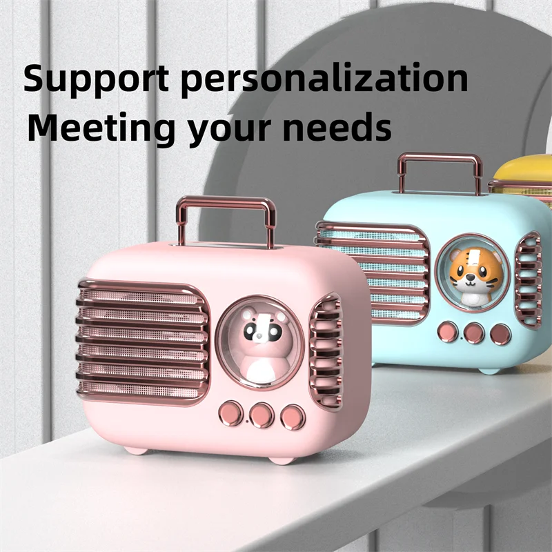 Mini Wireless Retro Bluetooth Speaker Vintage FM Radio Portable USB Interface Classical Decoration Speakers Travel Music Player