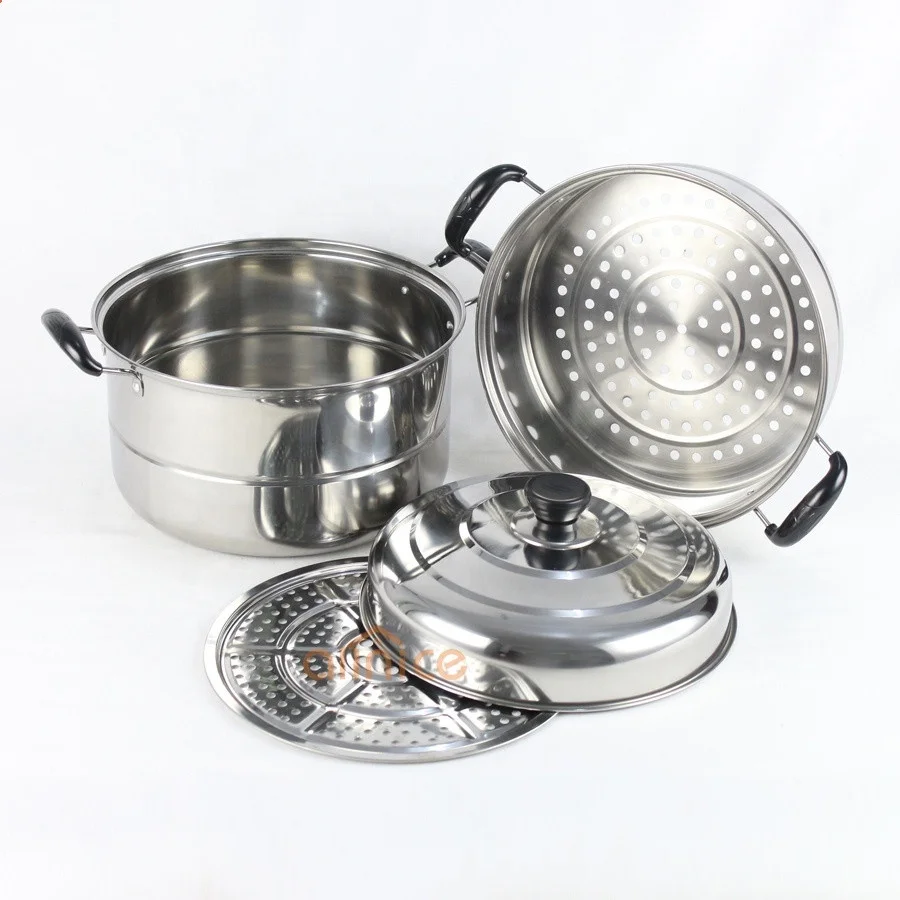 Allnice Factory 410 material 2 layers stainless steel steamer pot