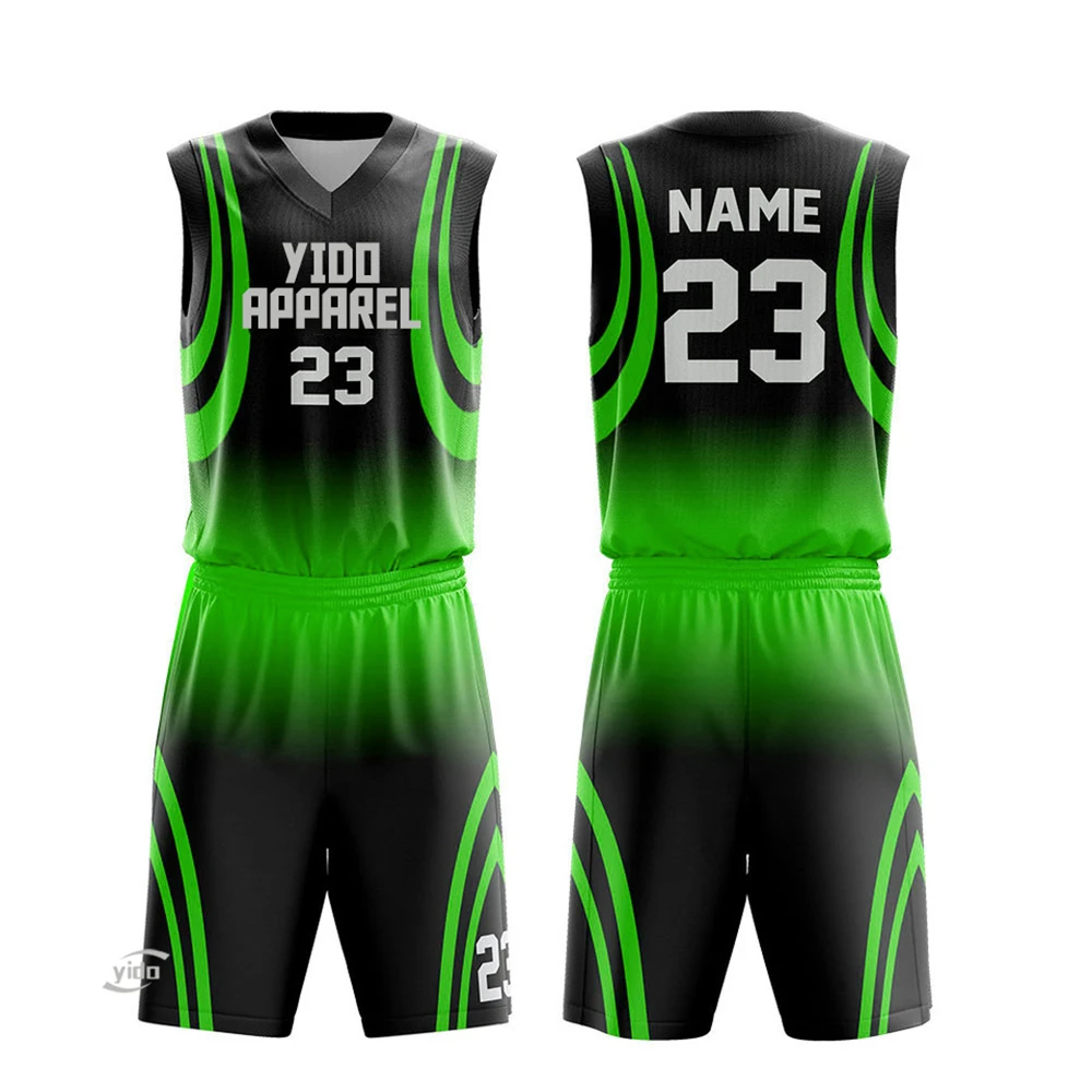 Amateur basketball team custom 3D design black basketball jersey for men