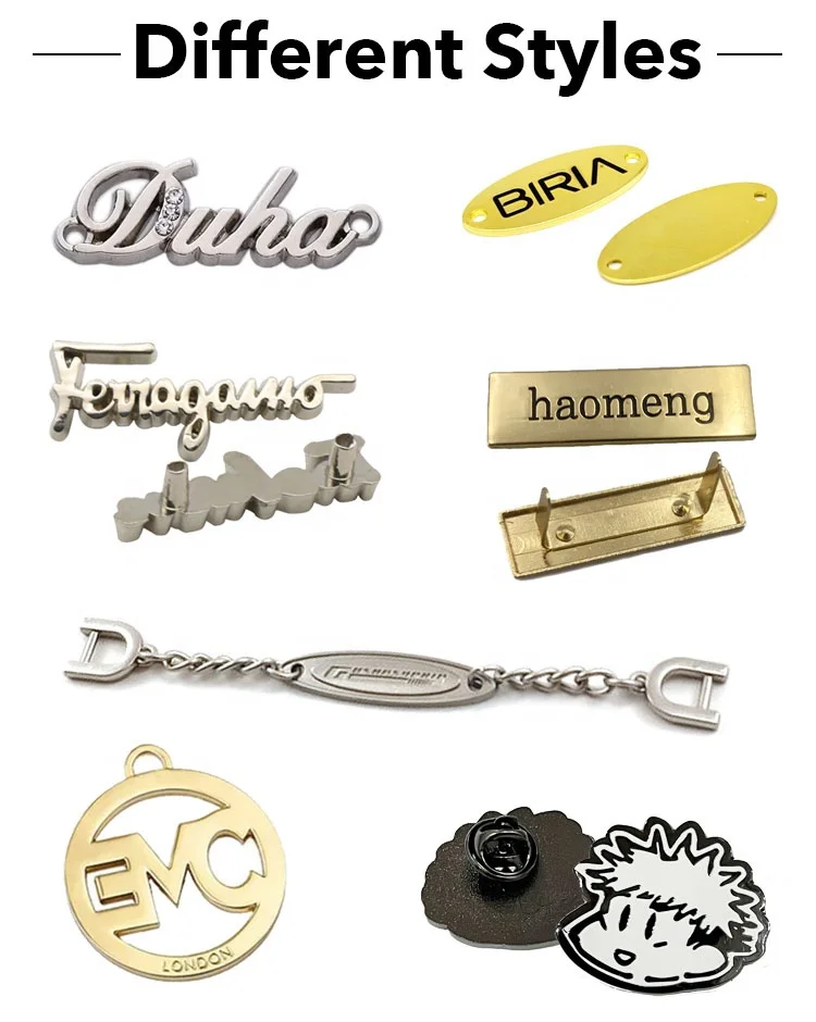 Custom Metal Tag  Zinc Alloy label brand name plate for clothing
