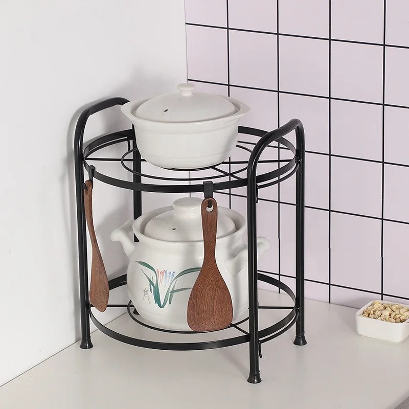 wholesale Metal 2 Tier Kitchen Pot Rack Organizer for kitchen Rack
