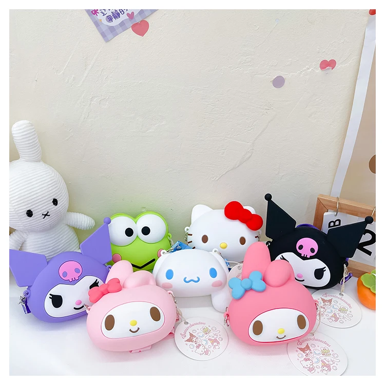 Портативная силиконовая наплечная сумка-мессенджер Sanrio миниатюрный брелок через плечо сумочка для мелочи девочек подарки детей и