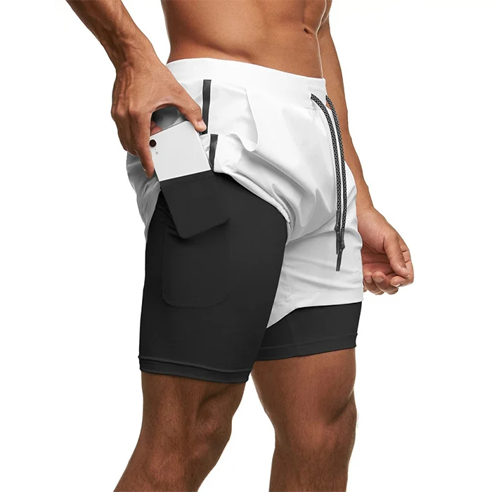 
Men 2 in 1 Running Shorts Workout Shorts with Inner Compression Short and Pockets 
