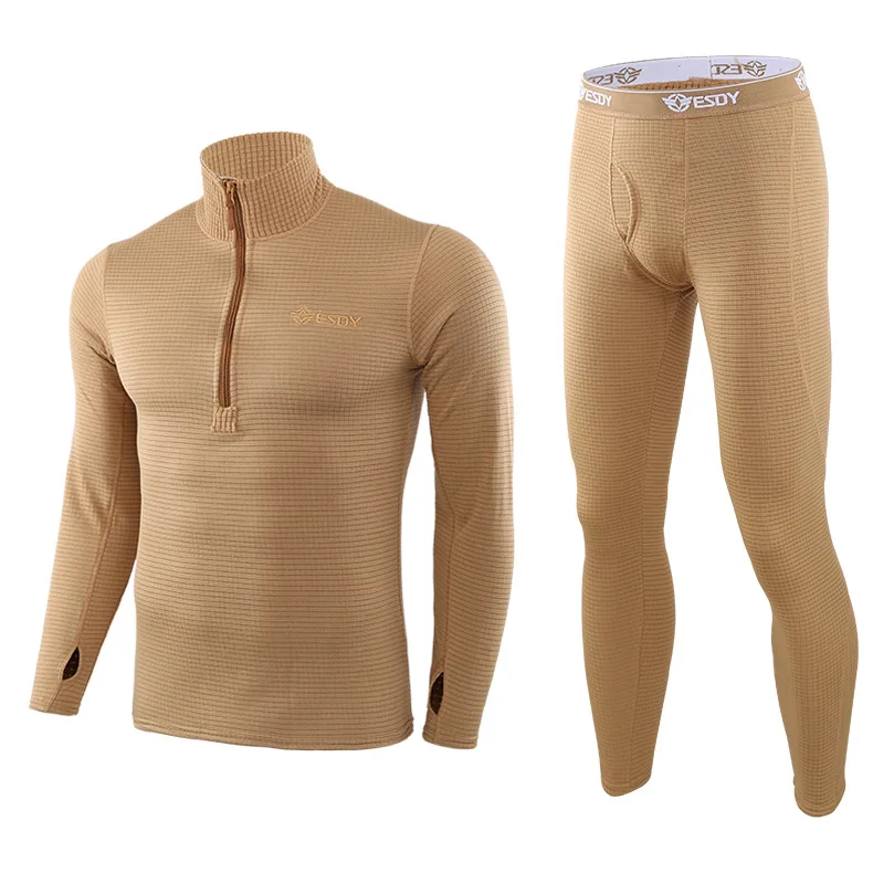 
Promotion fleece training sport adult mens wool thermal long sleeve shirts underwear 