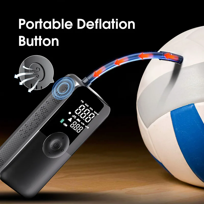 Cordless Rechargeable Portable Air Pump Tire Inflator Compressor Digital Car Tyre Inflator For Motorcycle Bicycle Balls