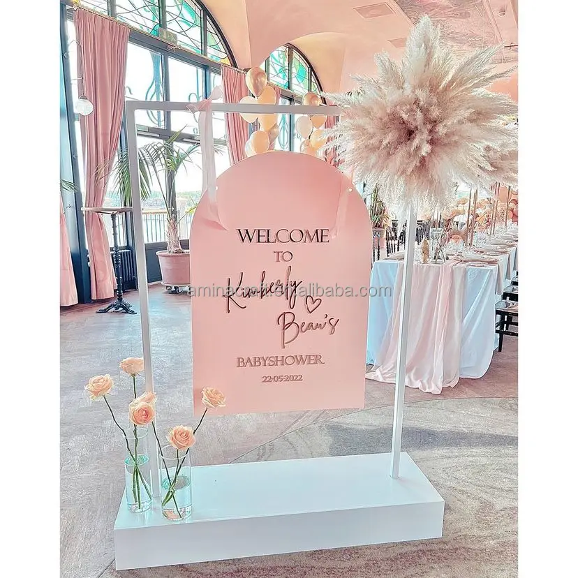 Customize Clear Acrylic Wedding Welcome Sign Stand With Frame