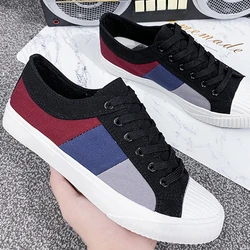 2021 New Spring Low Top Splice Casual Canvas Shoes Men