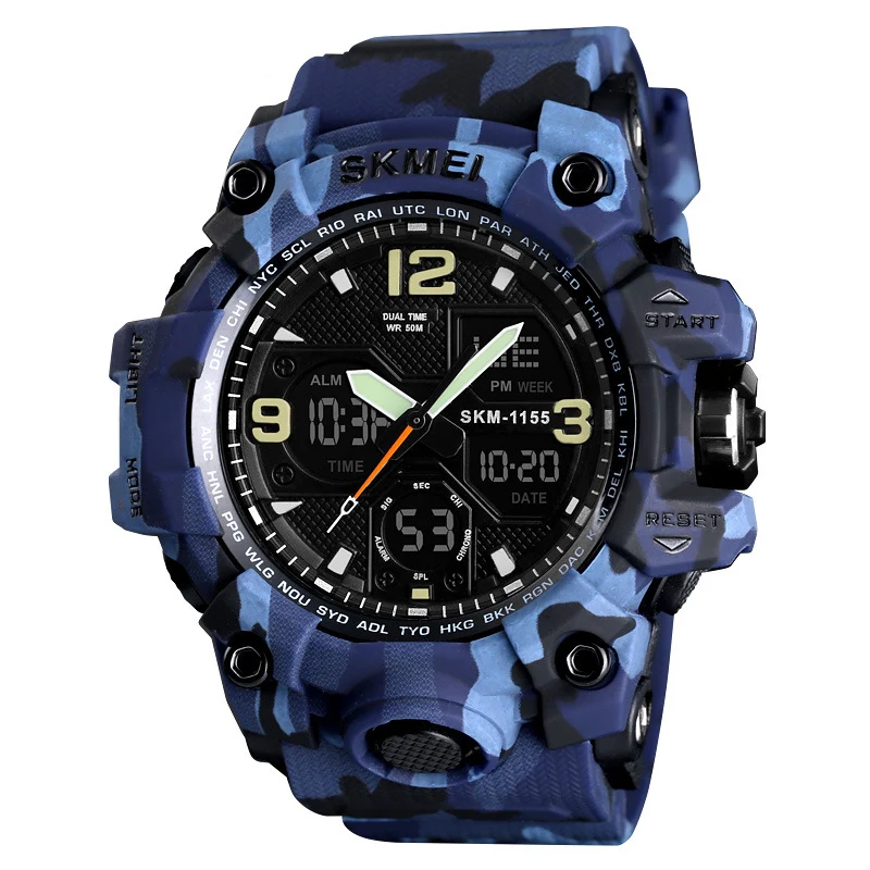1155b Hot Selling Outdoor Shockproof Watches Men Wrist Waterproof Gray Digital Reloj Sport Watch