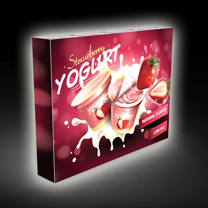 Advertising Tradeshow exhibition booth display tension fabric backdrop SEG pop up led backlit light box