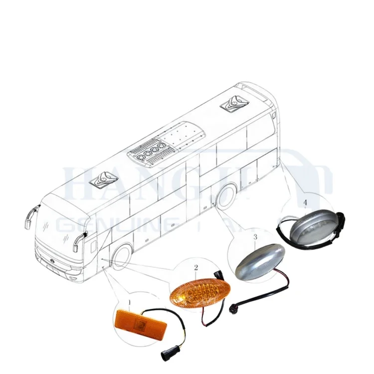 Hot Sale ZK6122HL Bus Parts Auto Lighting System Side Light China Bus Lights