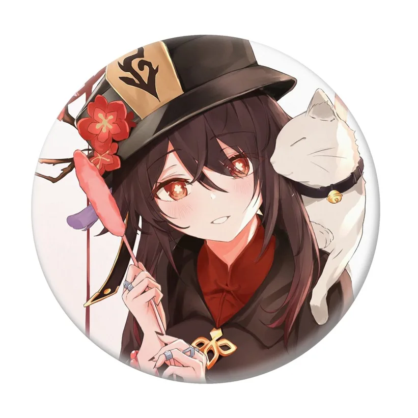 genshin Impact traveler heroine lumine hutao kawayi cute game badges