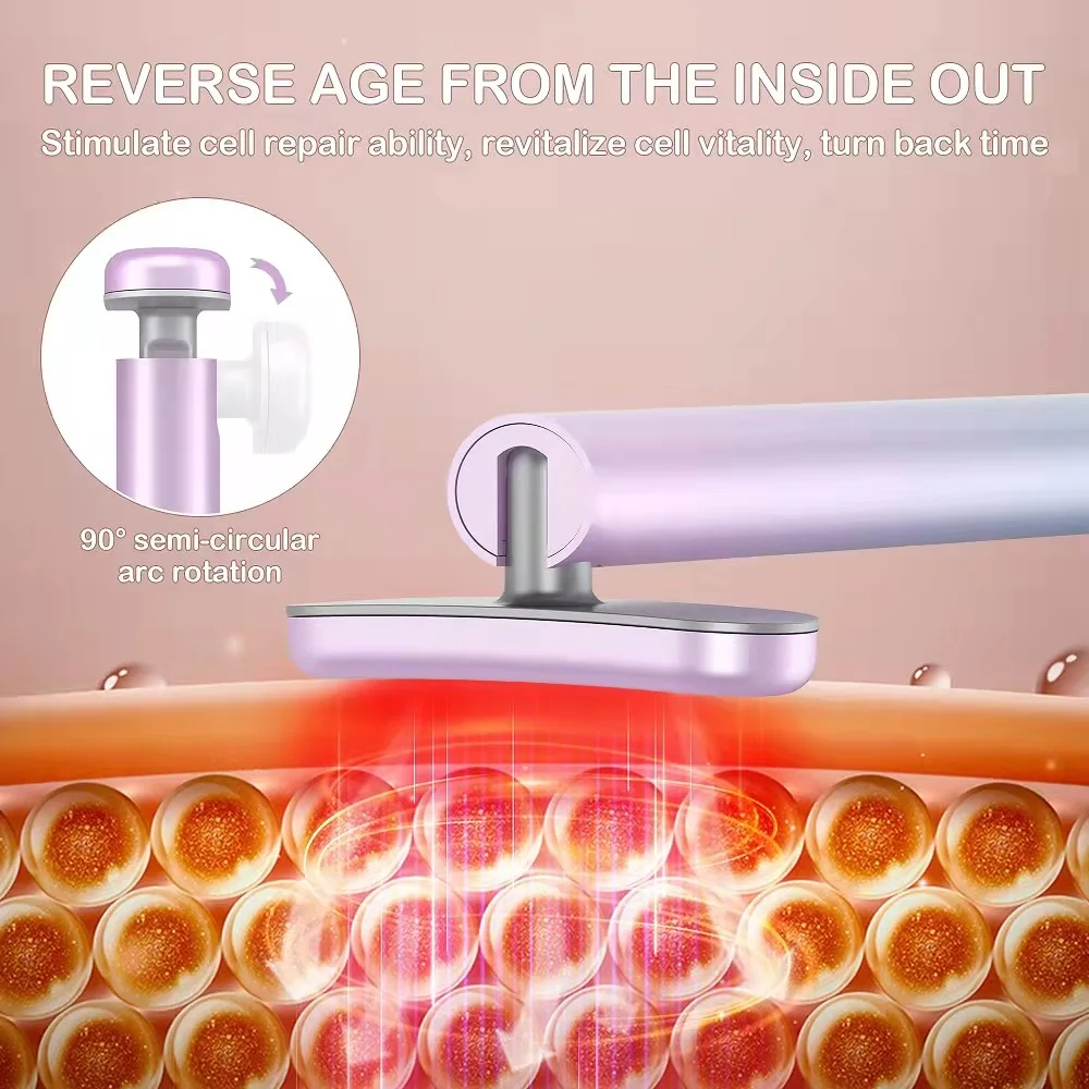 4 in 1 Skincare Tool LED Red Light+Facial Massage to Lift+Tone Skin+Reduce Wrinklesn face wand