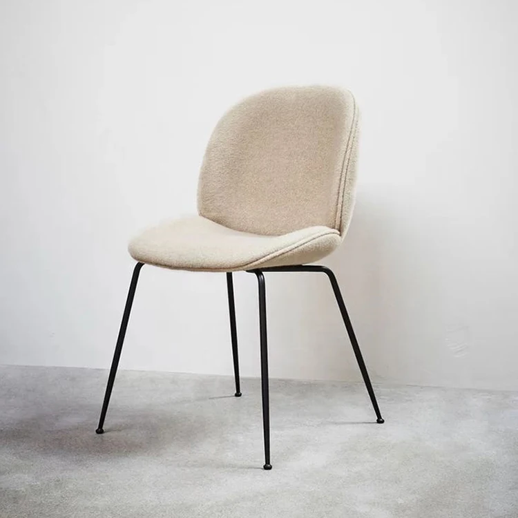 Factory Wholesale cheaper price dining room furniture Fabric velvet dining chair with black metal legs modern