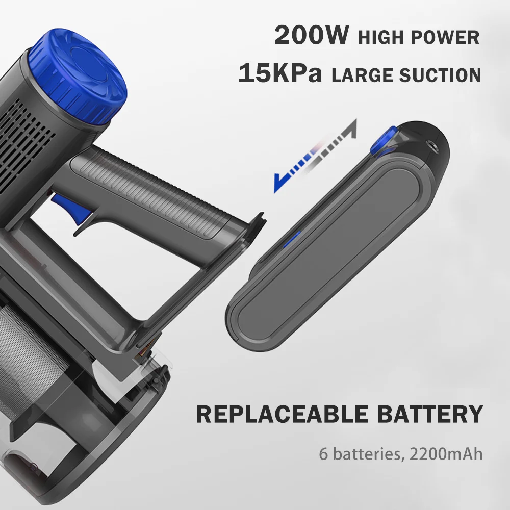 3 in 1 Wet and Dry Cleaner Rechargeable 15000Pa Suction Cordless Vacuum Cleaner for House