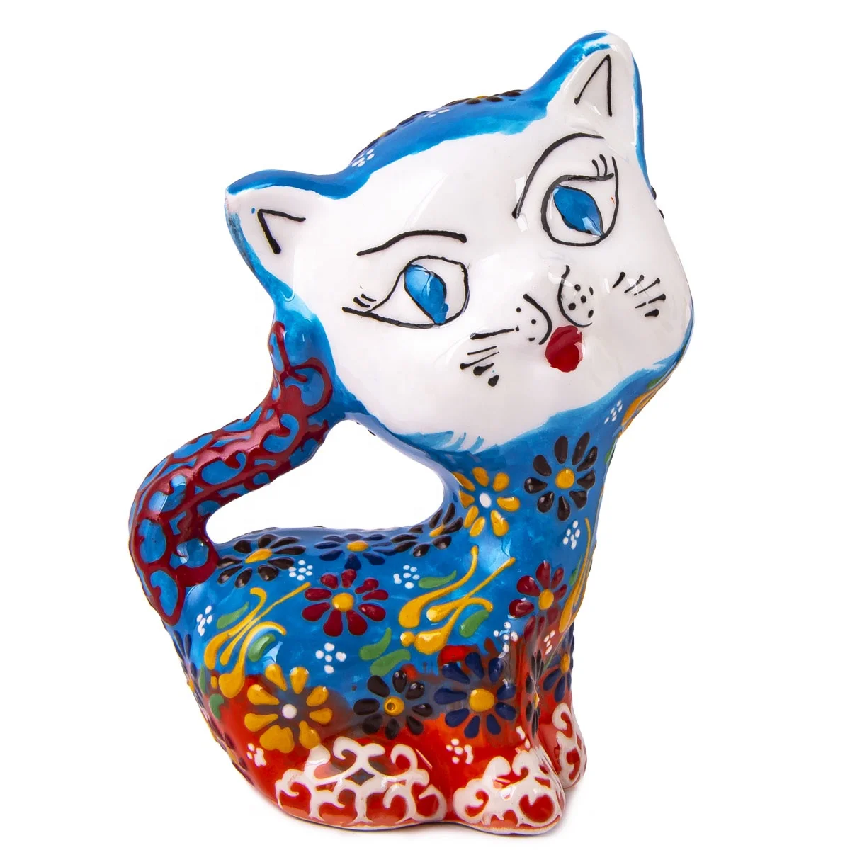 Turkish Hand Made Ceramic Sleeping Cute  Cat