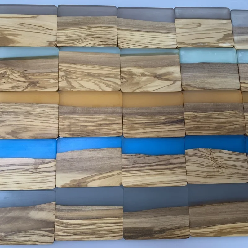 Handmade Olivia Wood and Epoxy Resin Coaster for Water Resistance,Easy Cleaning & No Stains