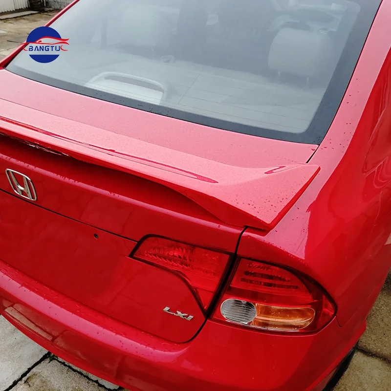 Hot Sale ABS Plastic Carbon Fiber with Lamp Rear Boot Spoiler for Honda Civic 8th Gen 2006 2007 2008 2009 2010 2011