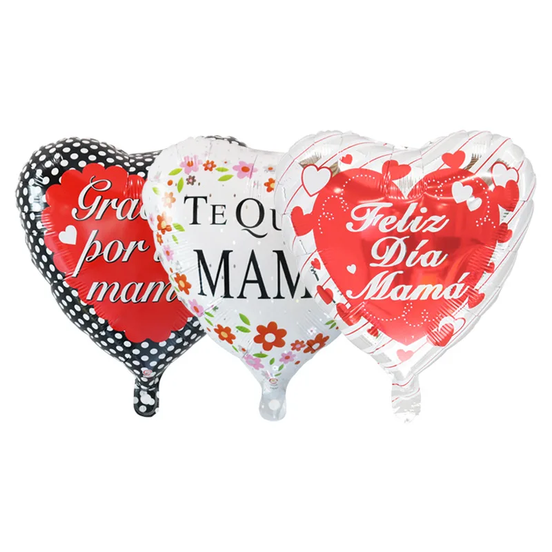 Воздушные шары в форме сердца на день матери, благодарим маму, испанские шары из фольги
