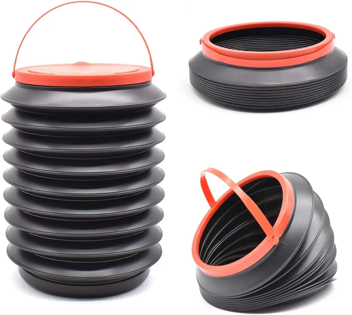 4L mini foldable wash bucket telescopic trash can bin waterproof car garbage can car organizers in car foldable wash bucket