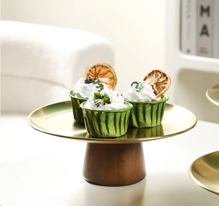 Party Dessert Plate Plates for Food Tall Tray Display Stand Stainless Steel Silver Cake Plate Candy Serving Dish Festival Day