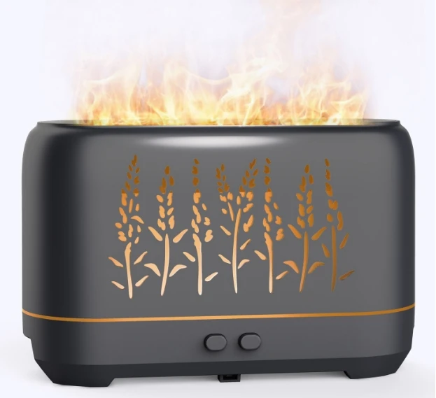 wood grain a smart hvac car 3D difuzor essential oil volcano Flame aroma Diffuser Humidifiers  for Bedroom