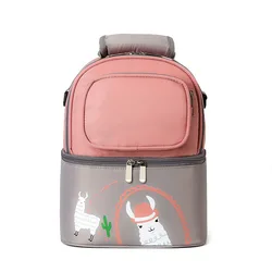 Mommy Carried Milk Cooler Bags Canvas Multi Layer Insulated Bags New Design Cooler Backpacks