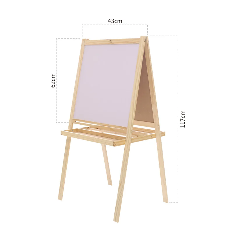 Easel for Kids Stand Pine Wooden Standing Easel Drawing Board Educational Learning Kids Toys For Girls &  Boys