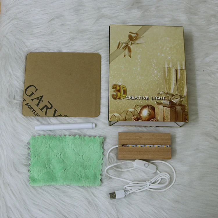 Wholesale Effect Acrylic 3d Decoration Writable Led Illusion Lamp With High Quality