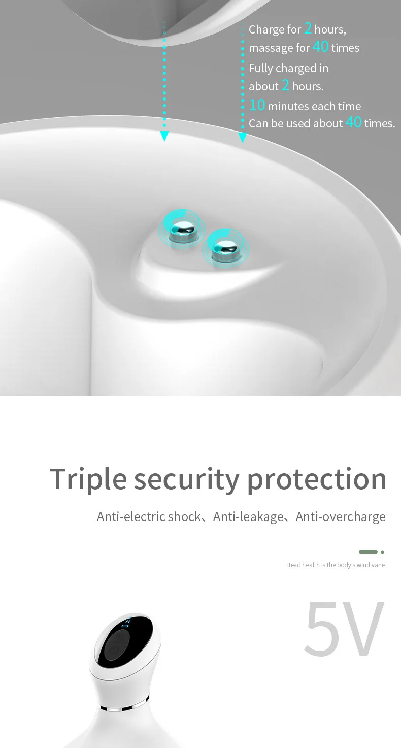 Multi modes hand held hair massager scalp applicator soft 4d scalp care massager automatic usb battery