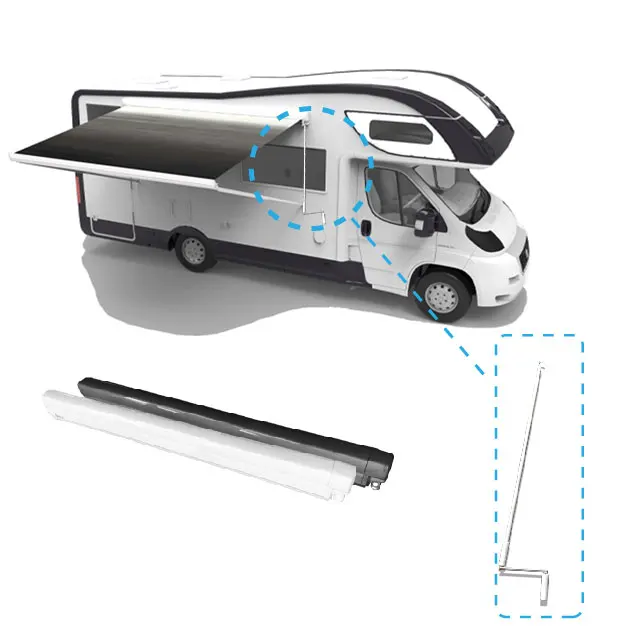 Outdoor Sunshade Aluminum Mobile Home Camper Accessories Box Retractable RV Awning Caravan