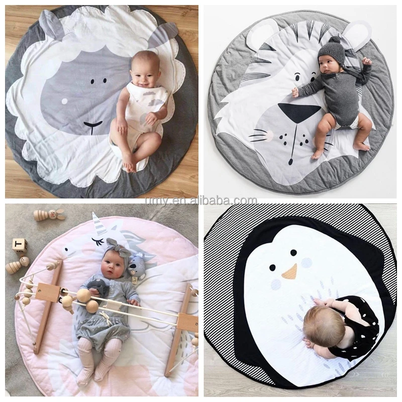 Printed Eco-Friendly Cotton Non-Toxic Wood Play Mats Baby Fitness Frame Wooden Play Mat Infant Activity Gym Montessori Toys