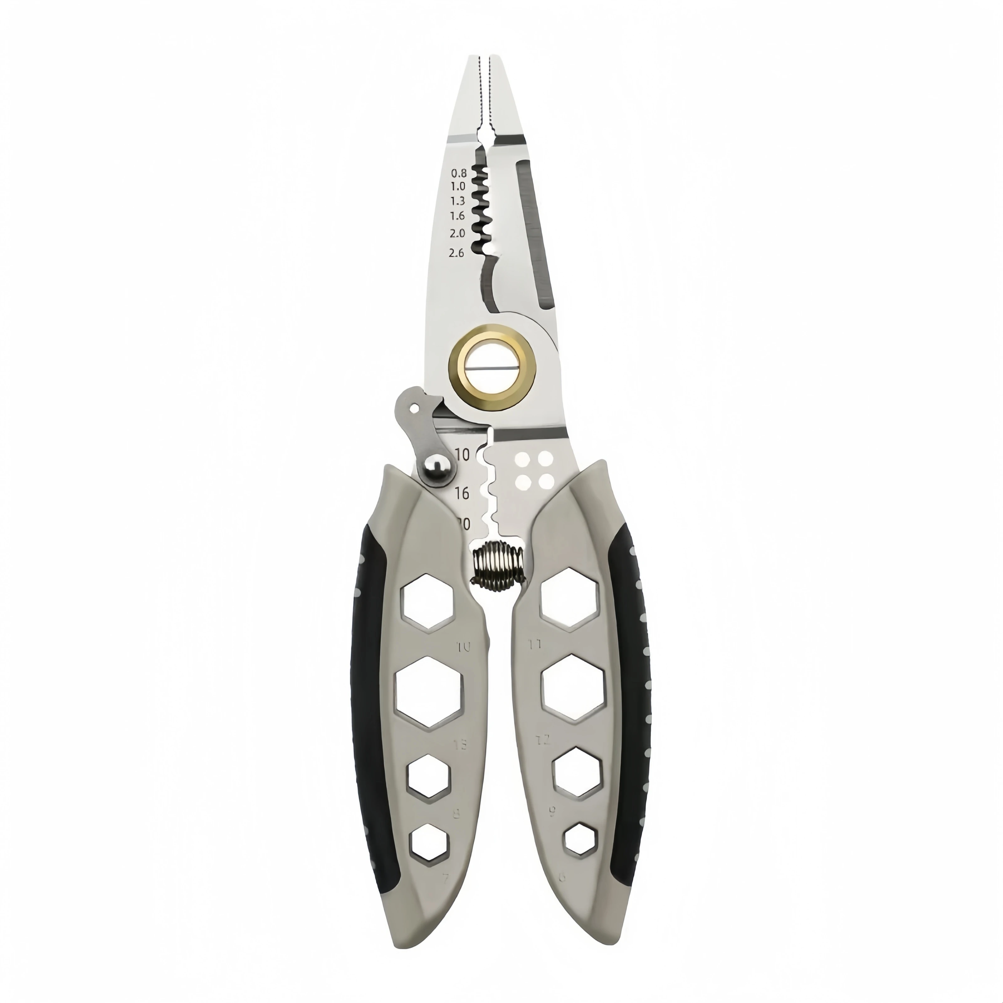 Electrician Crimping Pliers Serrated Jaw Soft Grip Plastic Handle Multi-Functional Wire Stripping Tool Industrial Use