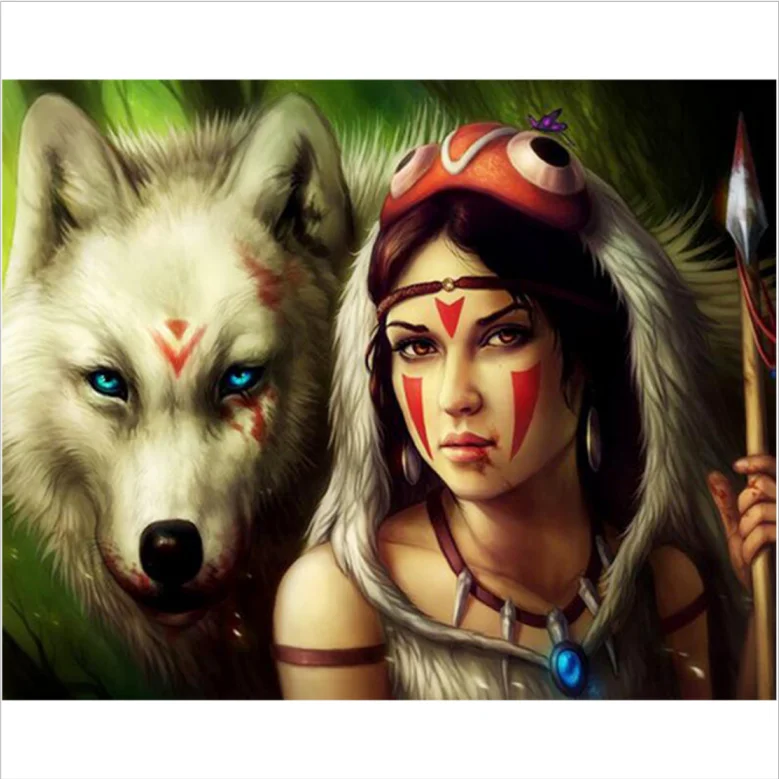 House Decoration Eagle Bear Deer Wolf Animal Design Full Square Drill Diamond Painting