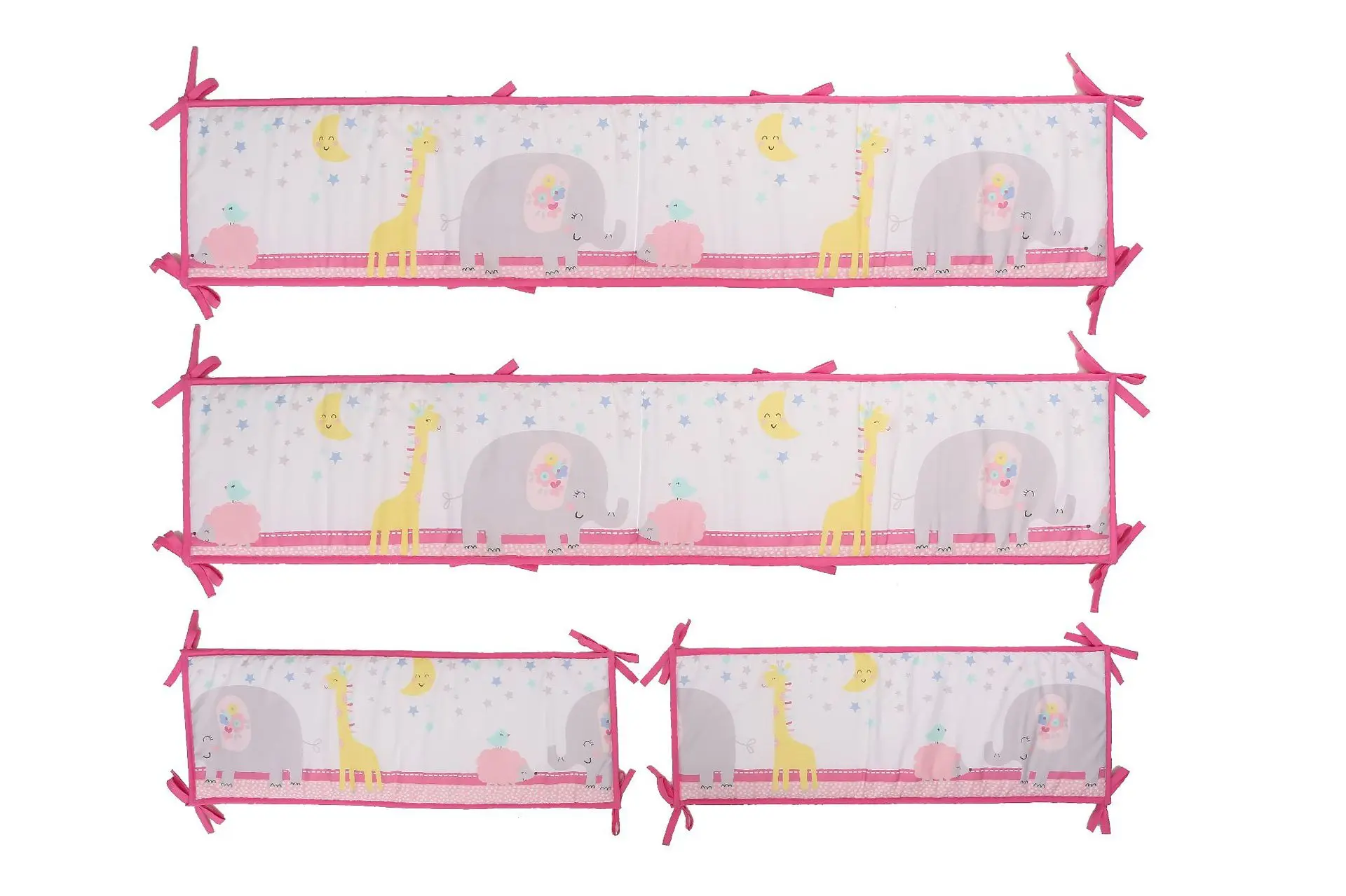 4-Piece Crib Bedding Set Cute Cartoon Pattern Blanket Quilt Fitted Sheet Crib Skirt and Cot Bumper Sets
