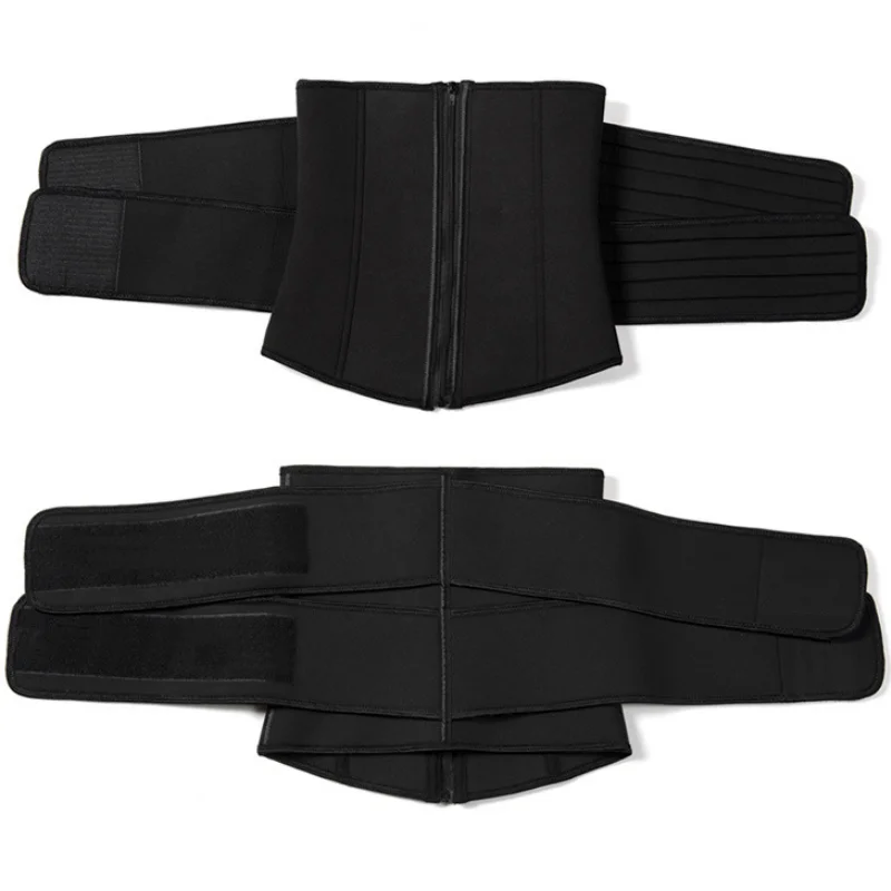 Dropshipping Private Label  Pink Waist Trainer Shaper Tummy Control Double Belt 9 Steel Bones Latex Waist Trainer Women