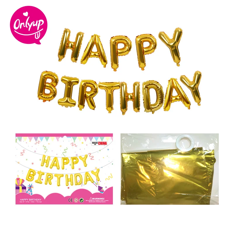  Onlyup 13 шт. 16 дюймов с надписью на день рождения набор фольгированных шаров Набор цветных гелиевых для вечеринки лентой и