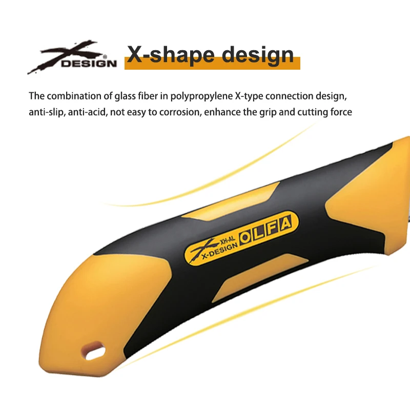 OLFA cutting nylon rope plastics 25mm XH-AL Fiberglass-Reinforced Auto-Lock Utility Knife