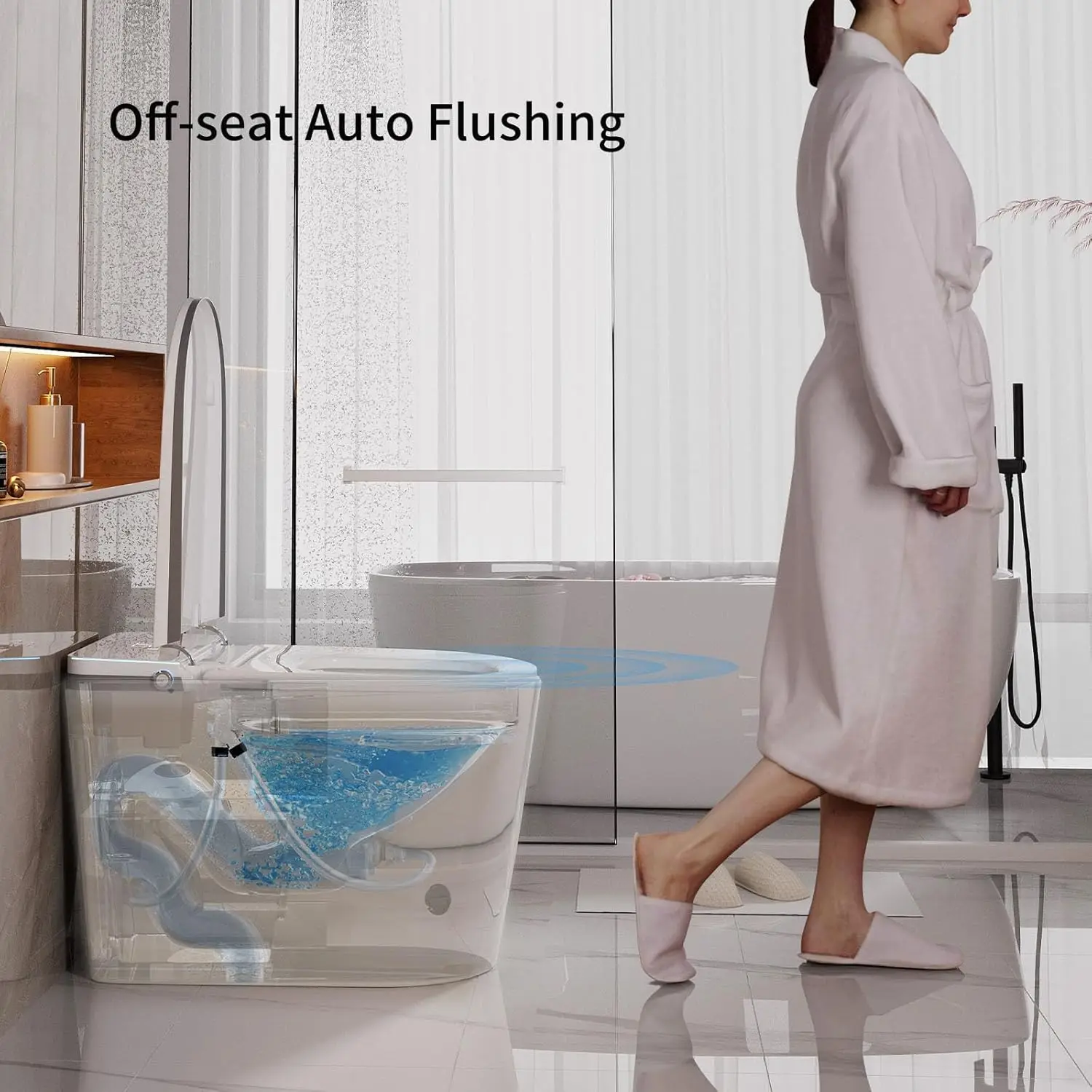 Luxury Hotel Suite Smart Flushing Toilet Home Bathroom Smart Water Flush Toilet Modern Sanitary Ware Smart Toilet
