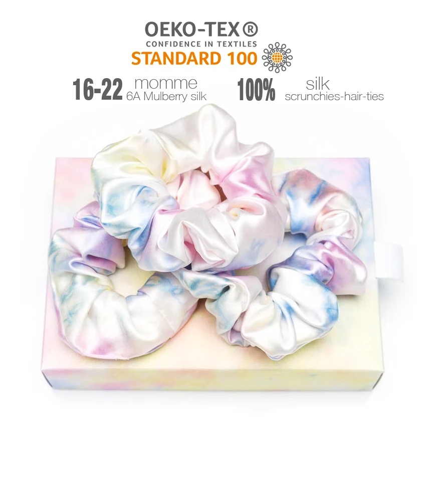 Custom Black White Pink Satin Vintage Elastic Ties Ponytail Holder small silk scrunchie Hair Bands Scrunchies