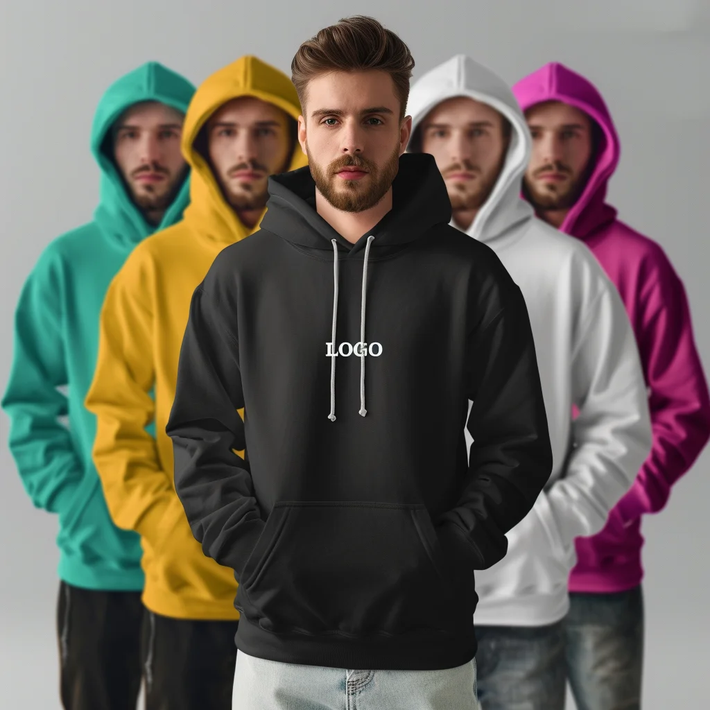 80% cotton 20% polyester fleece custom logo printing pullover mens oversized hoodie