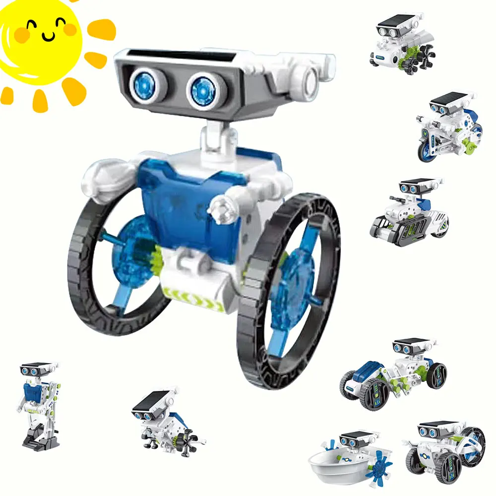 STEM Engineer 12 in 1 Mini Solar Powered Toy Car Robots Technology Educational for Kids