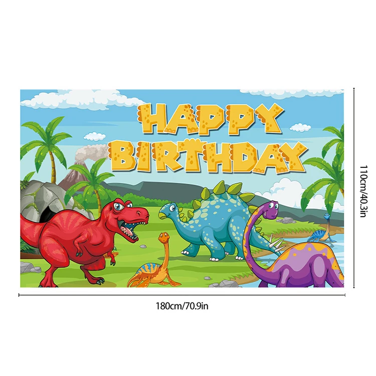 2024 New Dinosaurs Birthday Party Backdrop Banner Boys Kids Birthday Party Dinosaur Themed Photo Backdrop Indoor Outdoor Decor