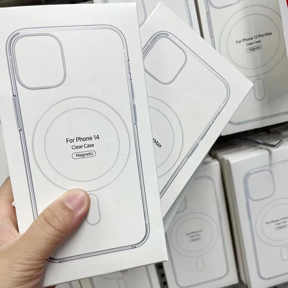 Original Quality For Apple iPhone 14 Pro Max Mag Safe Magnetic Ring Phone Case Cover Clear Silicone Magsafing Wireless Charger