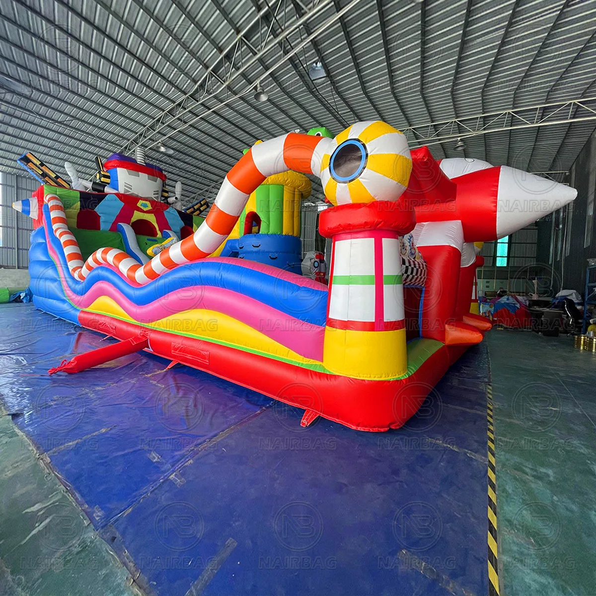 Robot Theme Park Inflatable Trampoline Playground Large Blow Up Obstacles Bouncing Castle Air Bouncer Slide Combo For Kid Adult