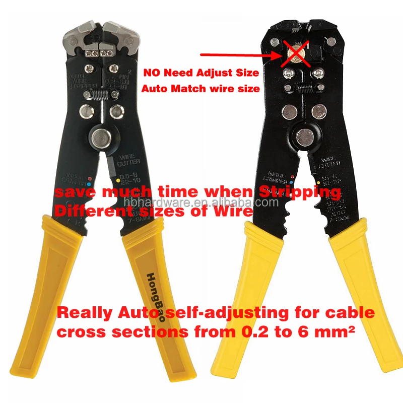 OEM 3 in 1 Wire Stripper Fast Quick Match Size strip 0.2 - 6.0 mm 24 - 10 AWG Universal Generic Auto Self Adjust Stripping Plie