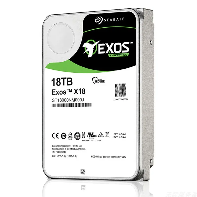Seagate ST18000NM000J Жесткий диск 18 ТБ HDD Exos 7200 об/мин SATA 6 ГБ/сек. 256 Мб кэш-память 3,5-дюйма, предприятие с жесткий диск для сервера ПК