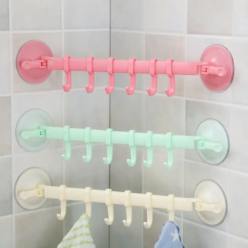 Adjustable 6 in1  bathroom plastic  corner hooks for Bathroom living Accessories