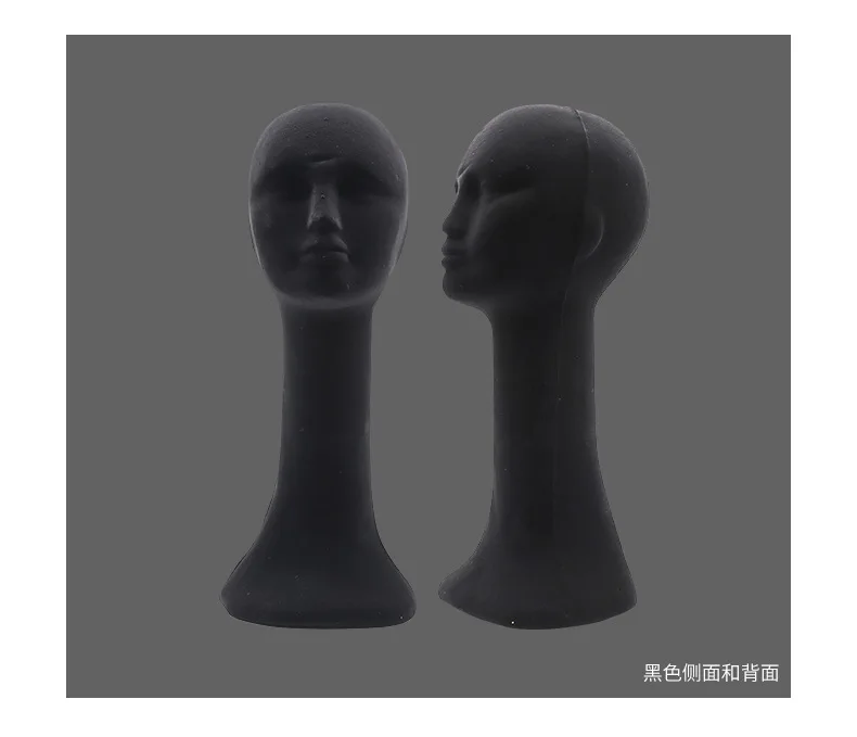 Factory wholesale flocking foam head mold scarf hat display bracket DIY shooting props adult model head