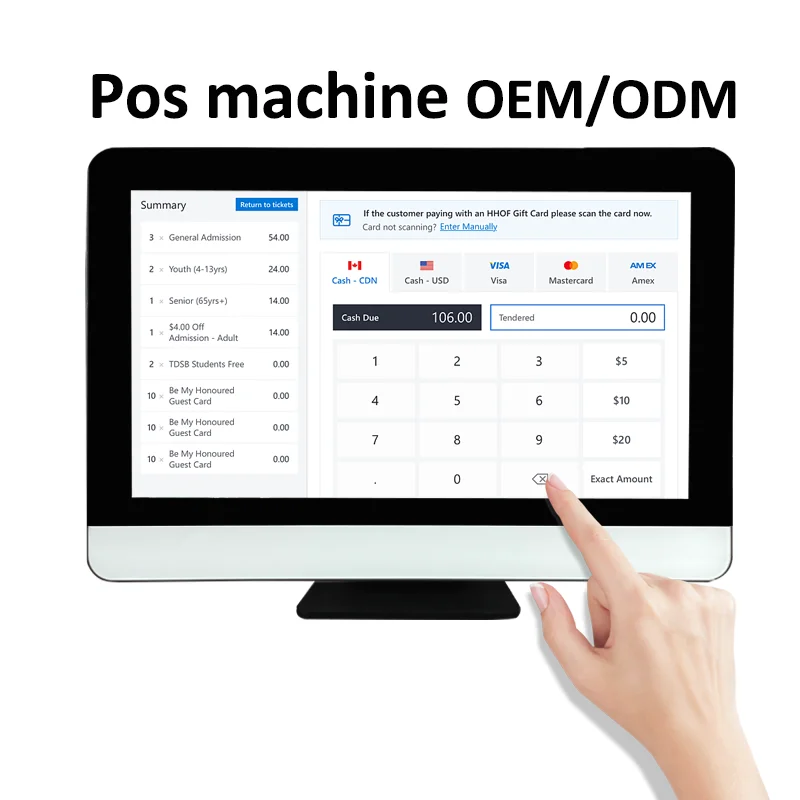 New Style 18.5' 10 Points Capacitive Touch Screen POS System cash register All in One Windows/Android POS Machine Plastic Shell
